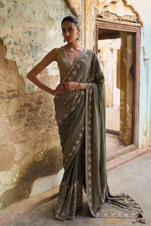Mint Green Saree Set